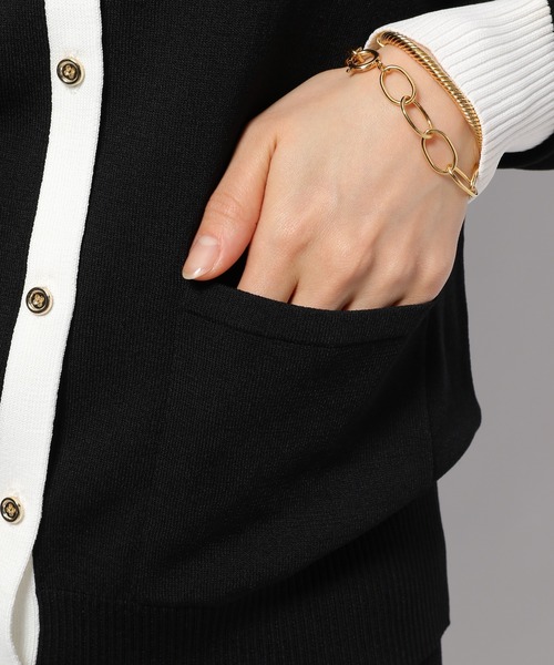 BARNYARDSTORM（バンヤードストーム）の「BARNYARDSTORM / ハイショクアンサンブルニット（アンサンブル・レディース・ホワイト/ブラック/ブルー・FREE）」の8枚目の写真