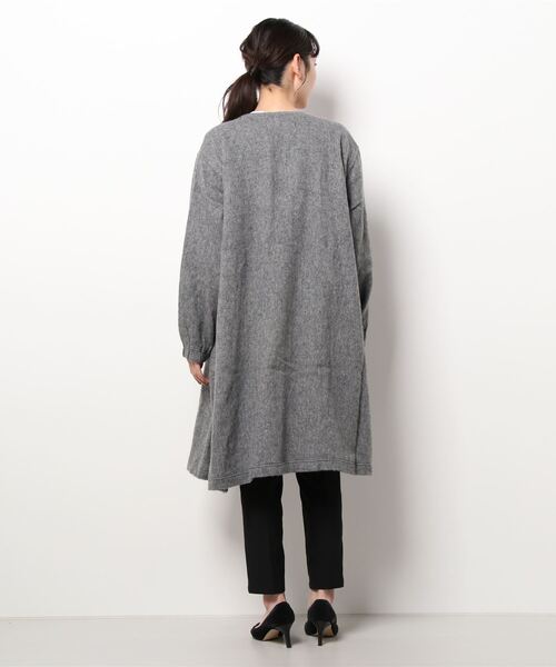 salle de bal（サルデバル）の「【 to touch / トゥータッチ 】 WLヘリンボーン 比翼コート TO21J-02 MUD（その他アウター・レディース・チャコールグレー/ブラウン/グレー・FREE）」の5枚目の写真