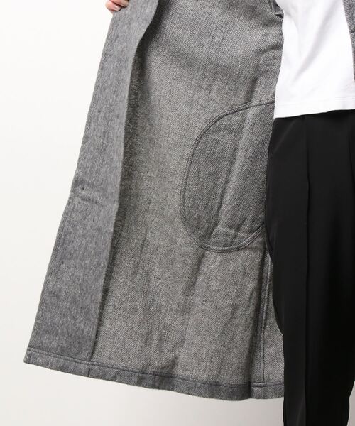 salle de bal（サルデバル）の「【 to touch / トゥータッチ 】 WLヘリンボーン 比翼コート TO21J-02 MUD（その他アウター・レディース・チャコールグレー/ブラウン/グレー・FREE）」の6枚目の写真