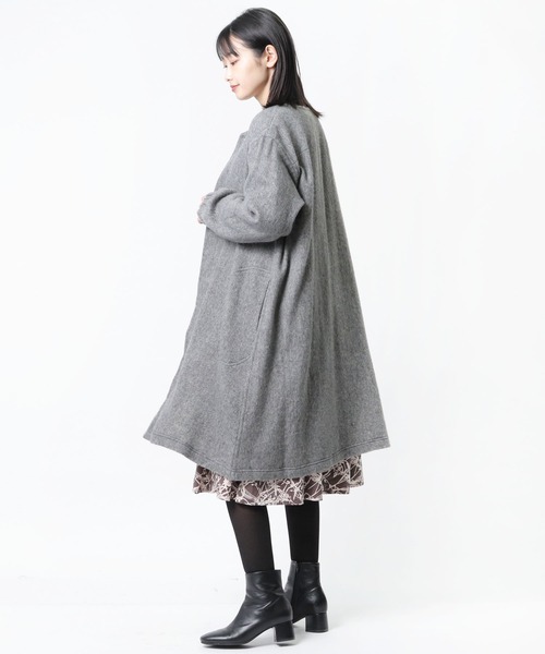 salle de bal（サルデバル）の「【 to touch / トゥータッチ 】 WLヘリンボーン 比翼コート TO21J-02 MUD（その他アウター・レディース・チャコールグレー/ブラウン/グレー・FREE）」の15枚目の写真