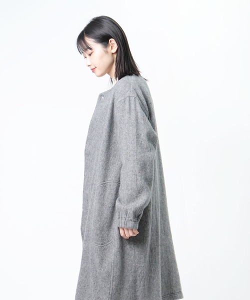 salle de bal（サルデバル）の「【 to touch / トゥータッチ 】 WLヘリンボーン 比翼コート TO21J-02 MUD（その他アウター・レディース・チャコールグレー/ブラウン/グレー・FREE）」の16枚目の写真