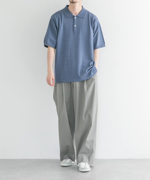 URBAN RESEARCH（アーバンリサーチ）の「ニットポロシャツ（ポロシャツ・メンズ・ベージュ/ブルー/チャコールグレー・MEDIUM/LARGE）」の4枚目の写真