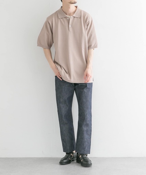 URBAN RESEARCH（アーバンリサーチ）の「ニットポロシャツ（ポロシャツ・メンズ・ベージュ/ブルー/チャコールグレー・MEDIUM/LARGE）」の5枚目の写真