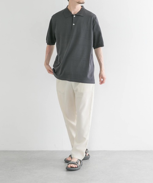 URBAN RESEARCH（アーバンリサーチ）の「ニットポロシャツ（ポロシャツ・メンズ・ベージュ/ブルー/チャコールグレー・MEDIUM/LARGE）」の6枚目の写真