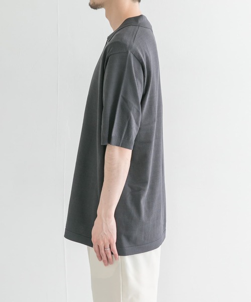 URBAN RESEARCH（アーバンリサーチ）の「ニットポロシャツ（ポロシャツ・メンズ・ベージュ/ブルー/チャコールグレー・MEDIUM/LARGE）」の8枚目の写真