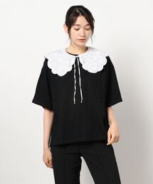 ehka sopo | 付け衿付きビッグシルエットTシャツ(Tシャツ/カットソー)