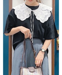 ehka sopo | 付け衿付きビッグシルエットTシャツ(Tシャツ/カットソー)