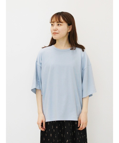 ehka sopo(エヘカソポ)の「付け衿付きビッグシルエットTシャツ(Tシャツ/カットソー・レディース・サックスブルー/オフホワイト/ブラック・フリ-)」の9枚目の写真