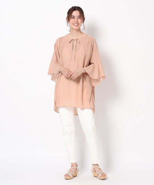 THE SHOP TK （ザ ショップ ティーケー ）の「◆楊柳カフタンチュニックブラウス（シャツ/ブラウス・レディース・チャコールグレー/ベビーピンク/オフホワイト・13/12）」の9枚目の写真