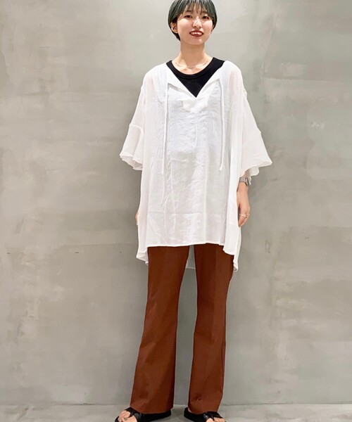 THE SHOP TK （ザ ショップ ティーケー ）の「◆楊柳カフタンチュニックブラウス（シャツ/ブラウス・レディース・チャコールグレー/ベビーピンク/オフホワイト・13/12）」の10枚目の写真