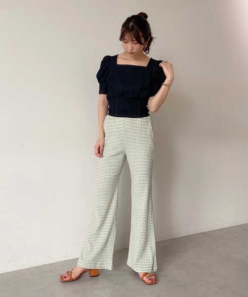 FREE'S MART(フリーズマート)の「◇スクエアネック短丈半袖ボリュームスリーブブラウス(シャツ/ブラウス・レディース・ブラック系その他/ベージュ系その他/ライトグリーン系/パープル系その他・FREE)」の8枚目の写真