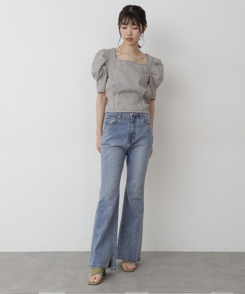 FREE'S MART(フリーズマート)の「◇スクエアネック短丈半袖ボリュームスリーブブラウス(シャツ/ブラウス・レディース・ブラック系その他/ベージュ系その他/ライトグリーン系/パープル系その他・FREE)」の16枚目の写真