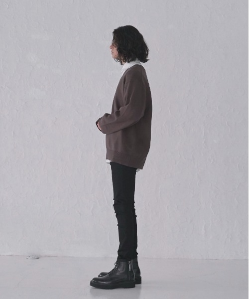 DOOPZ(ドープス)の「LOOSE BASIC V NECK KNIT/ルーズベーシックVネックニット(ニット/セーター・メンズ・チャコールグレー/ブラウン/グレー・SMALL/MEDIUM/LARGE)」の13枚目の写真