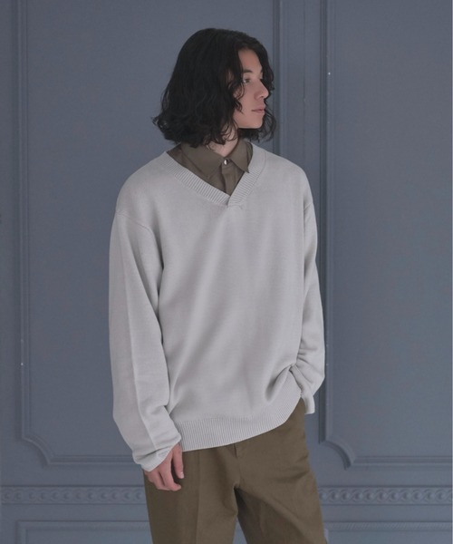DOOPZ(ドープス)の「LOOSE BASIC V NECK KNIT/ルーズベーシックVネックニット(ニット/セーター・メンズ・チャコールグレー/ブラウン/グレー・SMALL/MEDIUM/LARGE)」の15枚目の写真