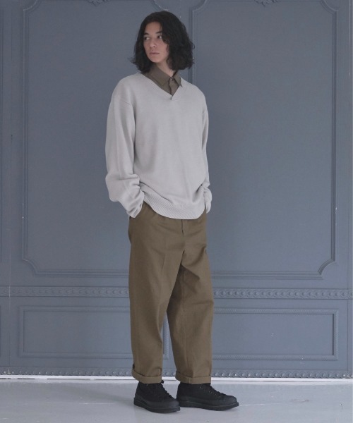 DOOPZ(ドープス)の「LOOSE BASIC V NECK KNIT/ルーズベーシックVネックニット(ニット/セーター・メンズ・チャコールグレー/ブラウン/グレー・SMALL/MEDIUM/LARGE)」の17枚目の写真
