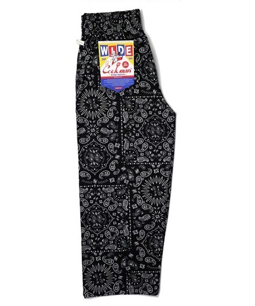 COOKMAN(クックマン)の「Cookman クックマン ワイドシェフパンツ イージーパンツ ワイドパンツ ペイズリー ブラック バンダナ柄(その他パンツ・メンズ・ブラック・SMALL/MEDIUM/LARGE)」の2枚目の写真