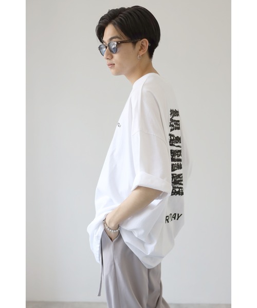 CREARE -LINO-（クレアーレリノ）の「【2021春夏】ストリートプリント スーパービッグシルエットTシャツ<ユニセックス>（Tシャツ/カットソー・メンズ・ホワイト/ブラック・FREE）」の5枚目の写真