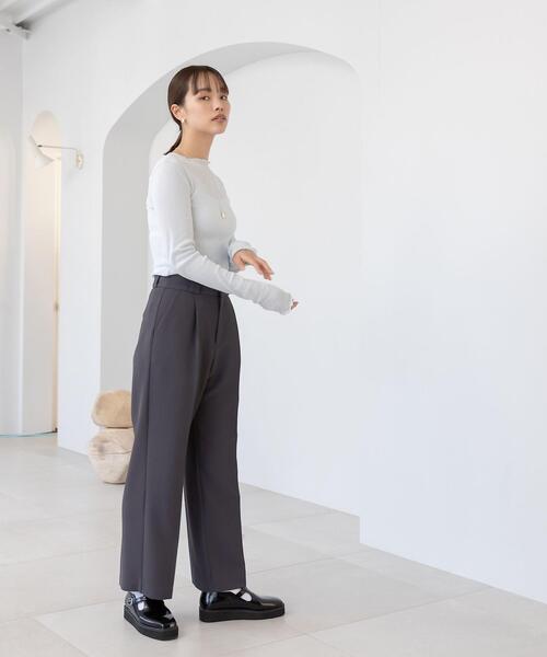 CITEN(シテン)の「<CITEN(シテン)> シアー リブ ボートネック カットソー(Tシャツ/カットソー・レディース・ライトブルー/その他1/オフホワイト/ダークグレー/ライム・FREE)」の10枚目の写真