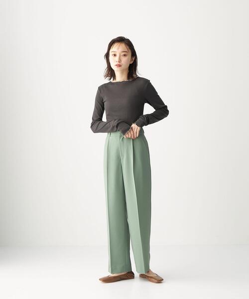 CITEN(シテン)の「<CITEN(シテン)> シアー リブ ボートネック カットソー(Tシャツ/カットソー・レディース・ライトブルー/その他1/オフホワイト/ダークグレー/ライム・FREE)」の22枚目の写真