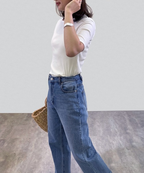 4youstory（フォーユーストーリー）の「バックオープンTシャツ（Tシャツ/カットソー・レディース・ブラック/オフホワイト/モカ・FREE）」の12枚目の写真