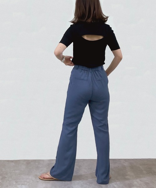 4youstory（フォーユーストーリー）の「バックオープンTシャツ（Tシャツ/カットソー・レディース・ブラック/オフホワイト/モカ・FREE）」の14枚目の写真