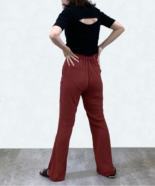 4youstory（フォーユーストーリー）の「バックオープンTシャツ（Tシャツ/カットソー・レディース・ブラック/オフホワイト/モカ・FREE）」の11枚目の写真