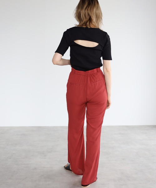 4youstory（フォーユーストーリー）の「バックオープンTシャツ（Tシャツ/カットソー・レディース・ブラック/オフホワイト/モカ・FREE）」の21枚目の写真