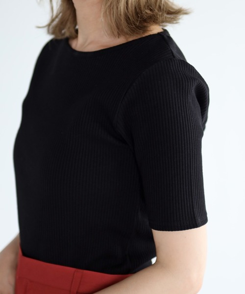 4youstory（フォーユーストーリー）の「バックオープンTシャツ（Tシャツ/カットソー・レディース・ブラック/オフホワイト/モカ・FREE）」の22枚目の写真