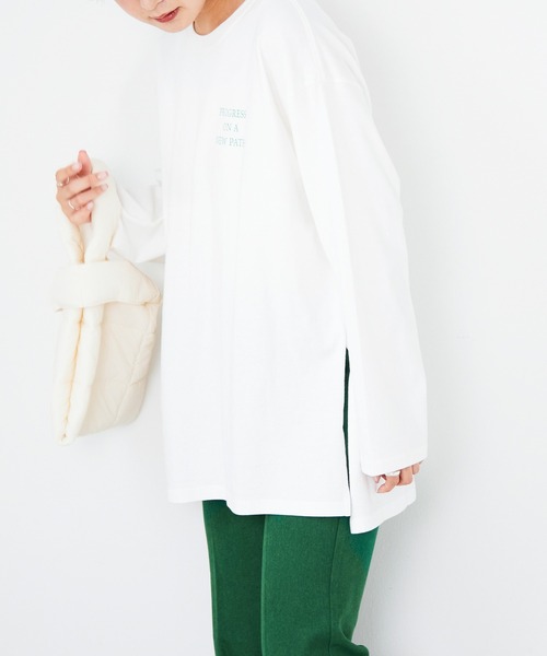 Heather（ヘザー）の「【裾が選べるTシャツ】アソートヘムロンTEE　959983（Tシャツ/カットソー・レディース・ホワイト系その他2/ホワイト系その他3/ホワイト系その他・FREE）」の5枚目の写真