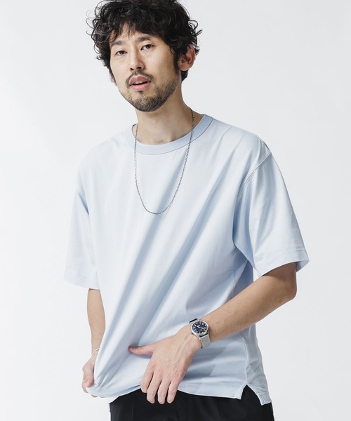 NANO universe(ナノユニバース)の「フェード加工クルーネックカットソー(Tシャツ/カットソー・メンズ・サックスブルー/ホワイト/ブラック・S/L/XL/M)」の3枚目の写真