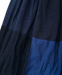 45R ツギハギ天竺のスカート（インディゴ加工） 45R ツギハギ天竺のスカート（インディゴ加工）