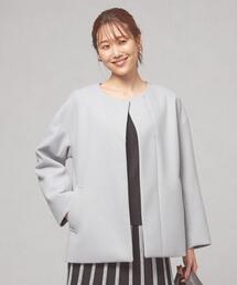 closet story | ＜closet story（クローゼットストーリー）＞ノーカラー ショートコート -ウォッシャブル-(ノーカラーコート)