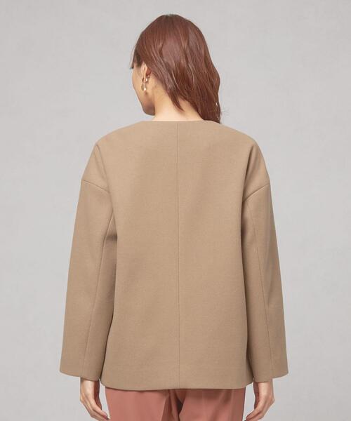 closet story（クローゼットストーリー）の「＜closet story（クローゼットストーリー）＞ノーカラー ショートコート -ウォッシャブル-（ノーカラーコート・レディース・ライトグレー/ブラック/モカ・FREE）」の10枚目の写真