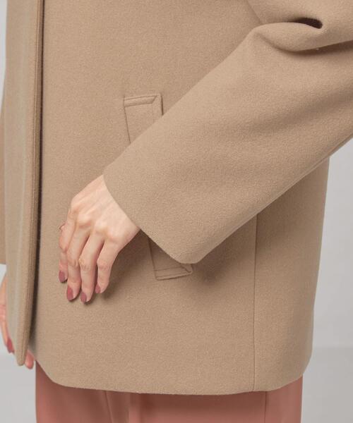 closet story（クローゼットストーリー）の「＜closet story（クローゼットストーリー）＞ノーカラー ショートコート -ウォッシャブル-（ノーカラーコート・レディース・ライトグレー/ブラック/モカ・FREE）」の8枚目の写真
