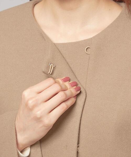 closet story（クローゼットストーリー）の「＜closet story（クローゼットストーリー）＞ノーカラー ショートコート -ウォッシャブル-（ノーカラーコート・レディース・ライトグレー/ブラック/モカ・FREE）」の20枚目の写真