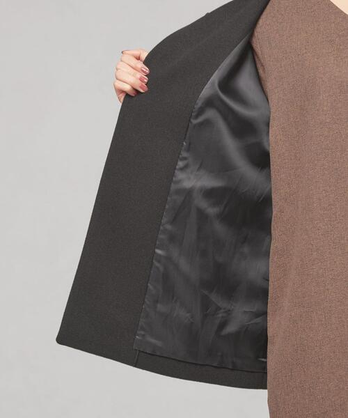 closet story（クローゼットストーリー）の「＜closet story（クローゼットストーリー）＞ノーカラー ショートコート -ウォッシャブル-（ノーカラーコート・レディース・ライトグレー/ブラック/モカ・FREE）」の9枚目の写真