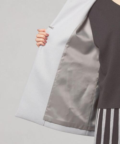 closet story（クローゼットストーリー）の「＜closet story（クローゼットストーリー）＞ノーカラー ショートコート -ウォッシャブル-（ノーカラーコート・レディース・ライトグレー/ブラック/モカ・FREE）」の15枚目の写真