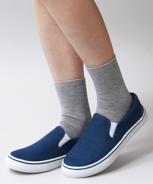 WEGO(ウィゴー)の「WEGO/スリッポンスニーカー(スニーカー・レディース・ホワイト/ブラック/ダークインディゴブルー・MEDIUM/LARGE)」の3枚目の写真