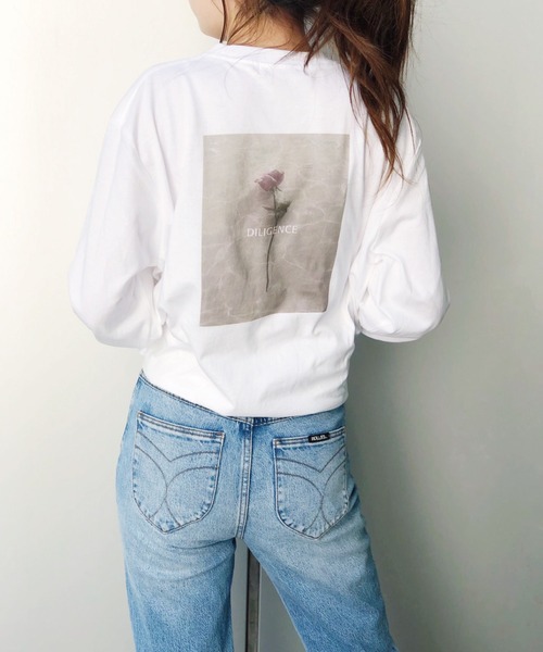 Banner Barrett(バナーバレット)の「ローズバックプリントTee(Tシャツ/カットソー・レディース・ホワイト/ブラック・38)」の7枚目の写真