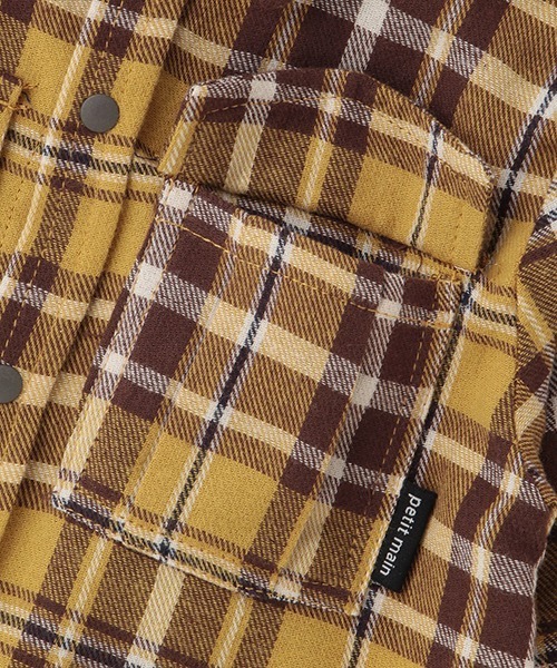 petit main(プティマイン)の「【リンク】チェックシャツ(シャツ/ブラウス・キッズ・ネイビー/イエロー・100cm/110cm/120cm/130cm/90cm/80cm)」の6枚目の写真