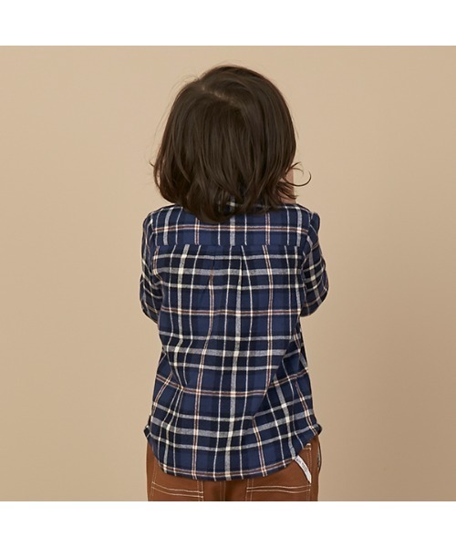 petit main(プティマイン)の「【リンク】チェックシャツ(シャツ/ブラウス・キッズ・ネイビー/イエロー・100cm/110cm/120cm/130cm/90cm/80cm)」の10枚目の写真