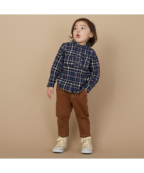petit main(プティマイン)の「【リンク】チェックシャツ(シャツ/ブラウス・キッズ・ネイビー/イエロー・100cm/110cm/120cm/130cm/90cm/80cm)」の11枚目の写真