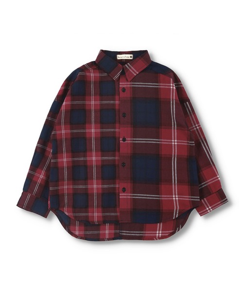 BRANSHES（ブランシェス）の「【ペア】チェックシャツ（シャツ/ブラウス・キッズ・ネイビー/レッド・150cm/90cm/130cm/100cm/140cm/110cm/120cm）」の16枚目の写真