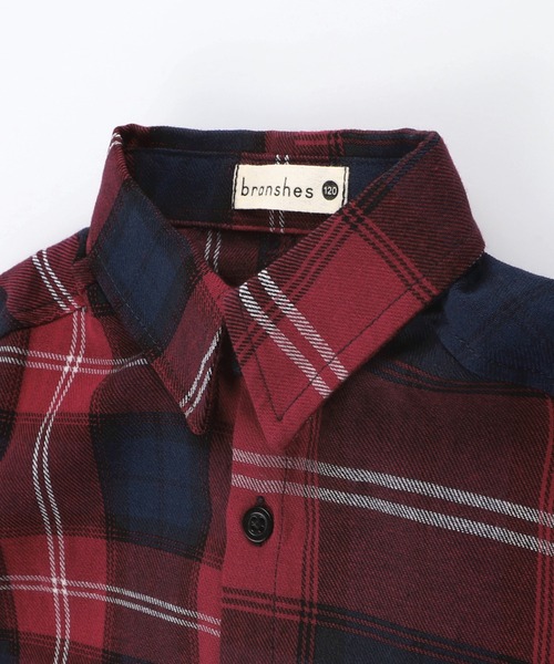 BRANSHES（ブランシェス）の「【ペア】チェックシャツ（シャツ/ブラウス・キッズ・ネイビー/レッド・150cm/90cm/130cm/100cm/140cm/110cm/120cm）」の18枚目の写真