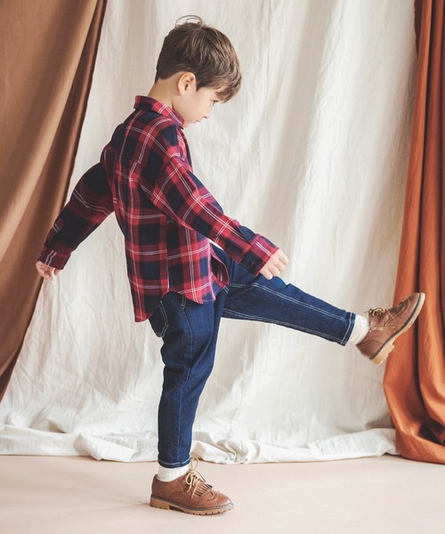BRANSHES（ブランシェス）の「【ペア】チェックシャツ（シャツ/ブラウス・キッズ・ネイビー/レッド・150cm/90cm/130cm/100cm/140cm/110cm/120cm）」の6枚目の写真