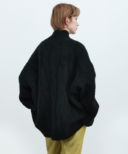 select MOCA(セレクトモカ)の「ハイネックランダムツイストニット(ニット/セーター・レディース・ブラック/サックスブルー/アイボリー・FREE)」の18枚目の写真