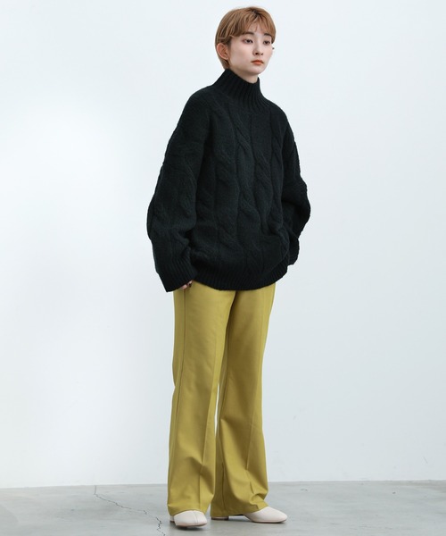 select MOCA(セレクトモカ)の「ハイネックランダムツイストニット(ニット/セーター・レディース・ブラック/サックスブルー/アイボリー・FREE)」の15枚目の写真