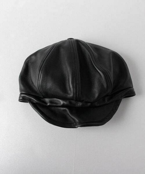 GLOSTER（グロスター）の「【GLOSTER/グロスター】ラムレザーキャスケット（キャスケット・メンズ・ブラック・FREE）」の4枚目の写真