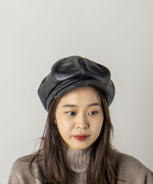 GLOSTER（グロスター）の「【GLOSTER/グロスター】ラムレザーキャスケット（キャスケット・メンズ・ブラック・FREE）」の13枚目の写真