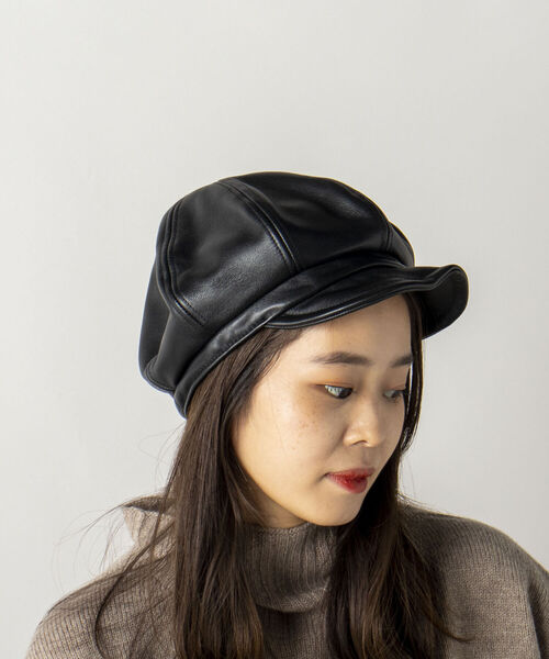 GLOSTER（グロスター）の「【GLOSTER/グロスター】ラムレザーキャスケット（キャスケット・メンズ・ブラック・FREE）」の14枚目の写真